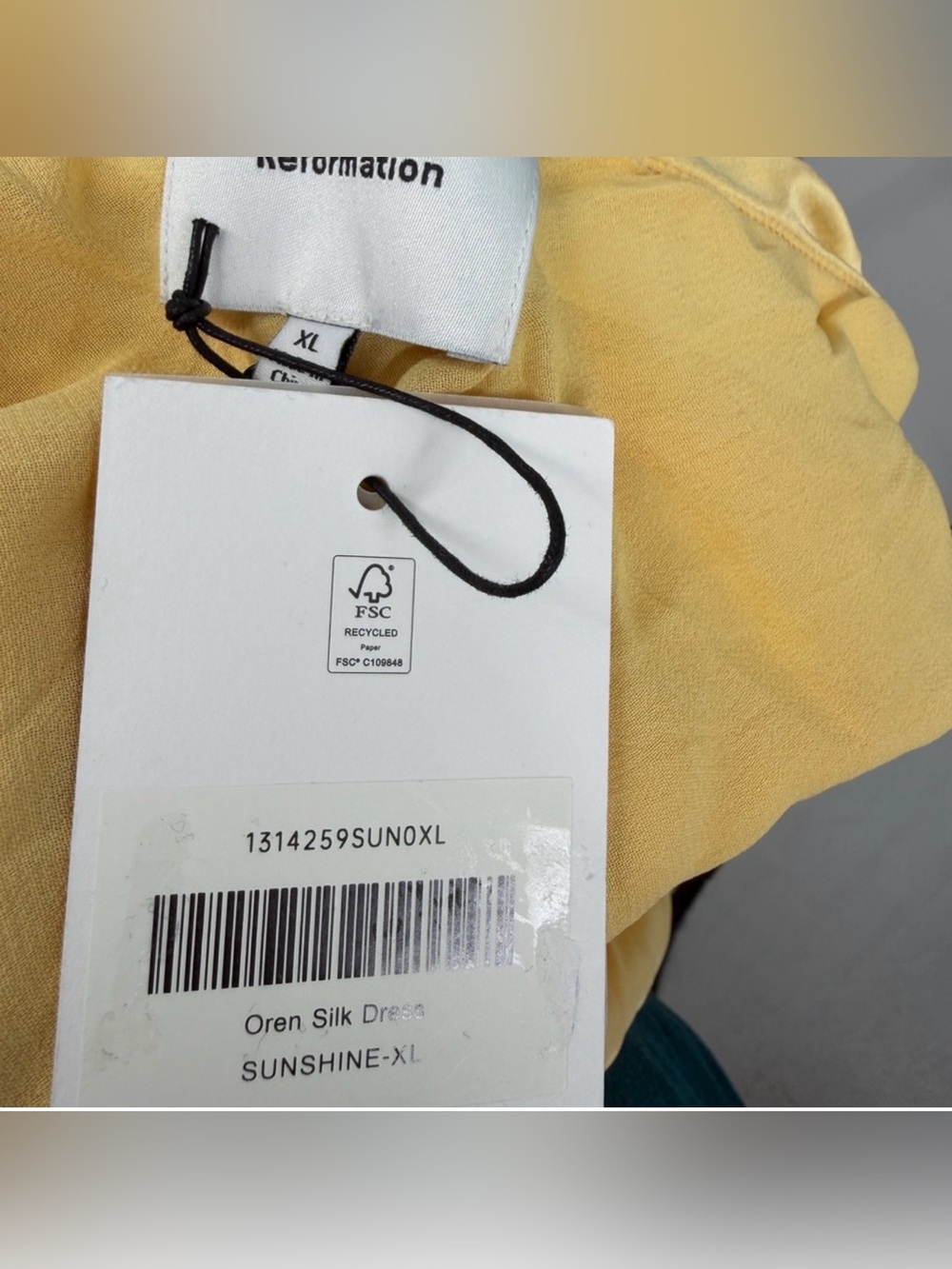 Reformation Oren Silk Maxi Dress XL Butter‎ Yellow Strapless Wedding Guest - Picture 6 of 8